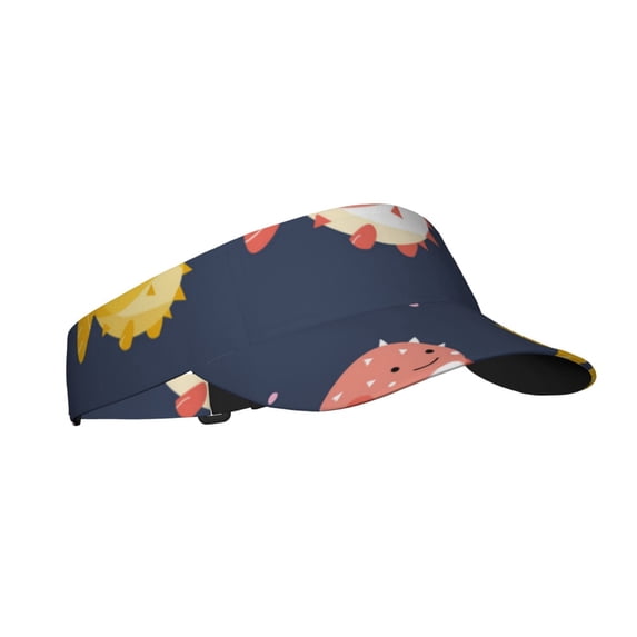 Kdxio Cute Puffer Fish Print Sun Visor Hat Golf Visor Adjustable Velcro Outdoor Sports Cap For Men Women
