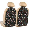 thumbnail image 1 of Kdxio Cute Rabbit And Flower Print 2 Pack Car Kick Mat Seat Cover Back Protector Mat with Pockets for Organizer Backseat Protector and Storage Anti Kick Pad for Vehicles, 1 of 9