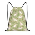 thumbnail image 1 of Kdxio Cute Rabbit And Flower Print Drawstring Backpack Bag,Waterproof Draw String Back Sack, Gym Drawstring Bags Swim Bag For Unisex, 1 of 9