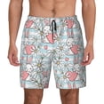 thumbnail image 1 of Kdxio Cute Rabbit And Heart Print Men's Swim Trunks with Compression Liner 7 Inch Inseam Quick Dry Swim Shorts, 1 of 7