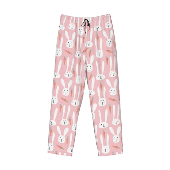 Kdxio Cute Rabbit Carrot Print Men's Sleep Pajama Pant Lounge Pants with Pockets