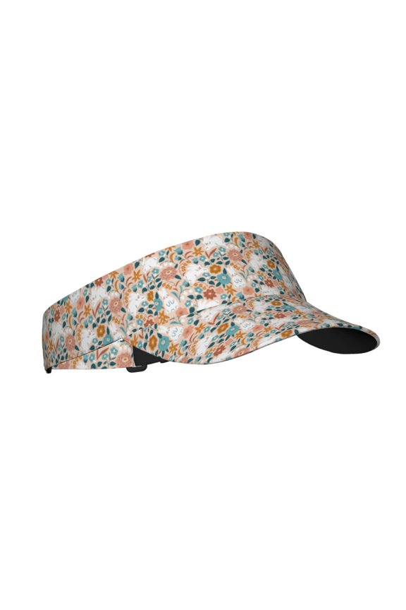 Cute Rabbit Floral Print Sun Visor Hat Golf Visor Adjustable Velcro Outdoor Sports Cap for Men Women
