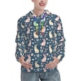 thumbnail image 1 of Kdxio Cute Rabbit Floral Print Womens Oversized Hoodies Sweatshirts Hooded Pullover Tops Sweaters Casual-X-Large, 1 of 7
