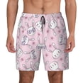 thumbnail image 1 of Kdxio Cute Rabbit Flower Print Men's Swim Trunks with Compression Liner 7 Inch Inseam Quick Dry Swim Shorts, 1 of 7