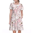 thumbnail image 1 of Kdxio Cute Rabbit Pattern Summer Dresses for Women Casual Tshirt Short Sleeve Floral Sundress Beach Cover Ups with Pockets, 1 of 6