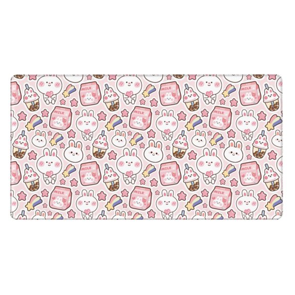 Kdxio Cute Rabbit Print Large Gaming Mouse Pad,Non-Slip Base,Water Resist Keyboard Pad for Gamer,Office & Home,29.5 x 15.8 in