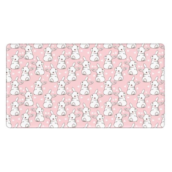 Kdxio Cute Rabbit Print Large Gaming Mouse Pad,Non-Slip Base,Water Resist Keyboard Pad for Gamer,Office & Home,29.5 x 15.8 in