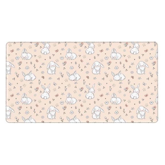 Kdxio Cute Rabbit Print Large Gaming Mouse Pad,Non-Slip Base,Water Resist Keyboard Pad for Gamer,Office & Home,29.5 x 15.8 in
