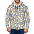 thumbnail image 1 of Kdxio Cute Rabbit Print Men Hoodies Casual Hoodies for Men with Zip Pockets Full Zip Long Sleeve Sweatshirt Sports Hooded Jacket-3X-Large, 1 of 5