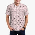 thumbnail image 1 of Kdxio Cute Rabbit Print Men's Short Sleeve Polo Shirt,Midweight Men's Shirt, 1 of 6