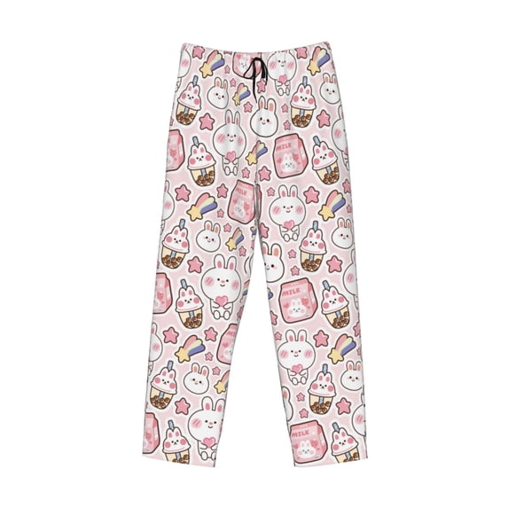 Kdxio Cute Rabbit Print Men's Sleep Pajama Pant Lounge Pants with Pockets