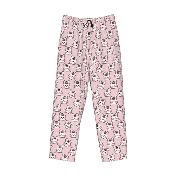 Kdxio Cute Rabbit Print Men's Sleep Pajama Pant Lounge Pants with Pockets