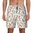 thumbnail image 1 of Kdxio Cute Rabbit Print Men's Swim Trunks with Compression Liner 7 Inch Inseam Quick Dry Swim Shorts, 1 of 7