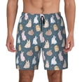 thumbnail image 1 of Kdxio Cute Rabbit Print Men's Swim Trunks with Compression Liner 7 Inch Inseam Quick Dry Swim Shorts, 1 of 7