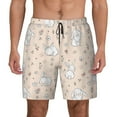 thumbnail image 1 of Kdxio Cute Rabbit Print Men's Swim Trunks with Compression Liner 7 Inch Inseam Quick Dry Swim Shorts, 1 of 7