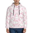 thumbnail image 1 of Kdxio Cute Rabbit Print Mens Casual Hooded Collar Drawstring Hoodies Pullover Sweatshirts Casual Long Sleeve Shirts-Large, 1 of 7