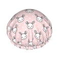 thumbnail image 1 of Kdxio Cute Rabbit Print Shower Cap for Women,Elastic and Reusable,Double Waterproof Layers Bathing Hat, 1 of 9