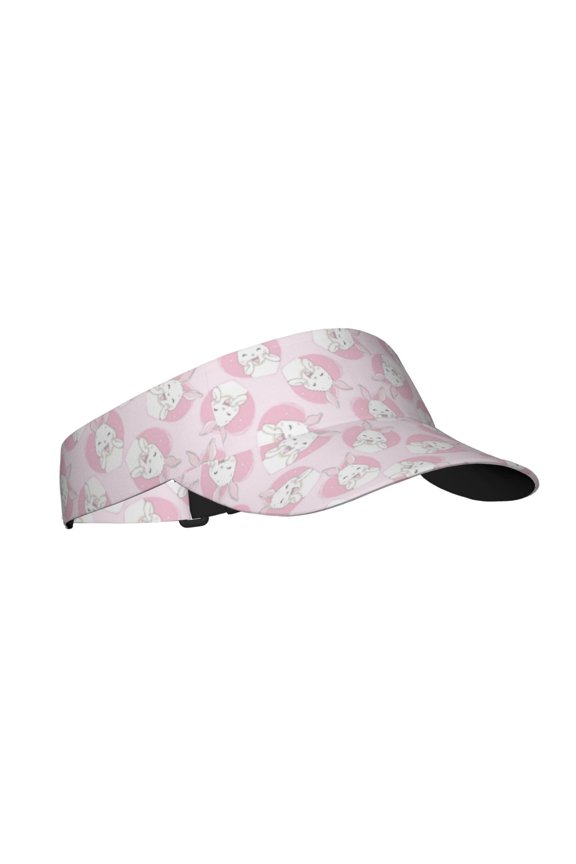 Cute Rabbit Print Sun Visor Hat Golf Visor Adjustable Velcro Outdoor Sports Cap for Men Women