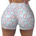 thumbnail image 1 of Kdxio Cute Rabbit Print Workout Shorts for Women Seamless Soft Smooth Gym Yoga Scrunch Active Shorts, 1 of 9