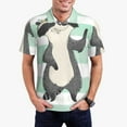 thumbnail image 1 of Kdxio Cute Raccoon Print Men's Short Sleeve Polo Shirt,Midweight Men's Shirt, 1 of 6