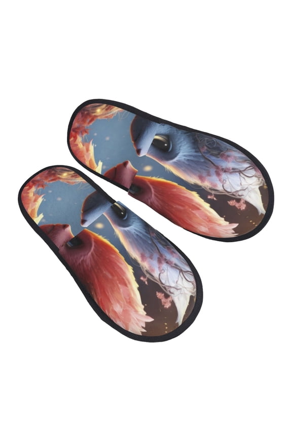 Cute Red And White Elf Pattern Slippers for Women Memory Foam Fuzzy House Slippers Bedroom Non-slip Warm Womens Slippers