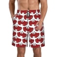 thumbnail image 1 of Kdxio Cute Red Crab Pattern Mens Casual Shorts - Drawstring Summer Beach Sports Shorts for Men, 1 of 9