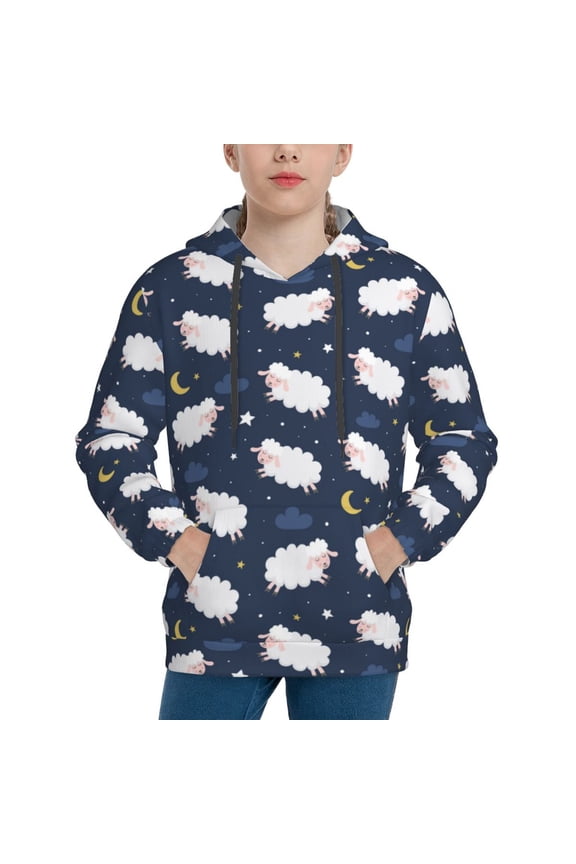 Cute Sheep 1 Pattern Boys Athletic Unisex Boys Girls Hoodie with Pocket Sweatshirts-Medium