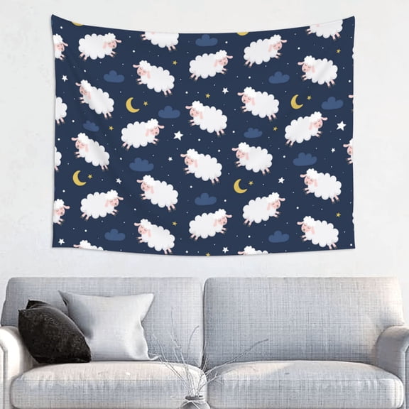 Kdxio Cute Sheep 1 Wall Hanging Tapestries Banner For Bedroom College Dorm Home Living Room Party Decor 29X37 In
