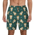 thumbnail image 1 of Kdxio Cute Shiba Print Men'S Swim Trunks With Compression Liner 7 Inch Inseam Quick Dry Swim Shorts, 1 of 7