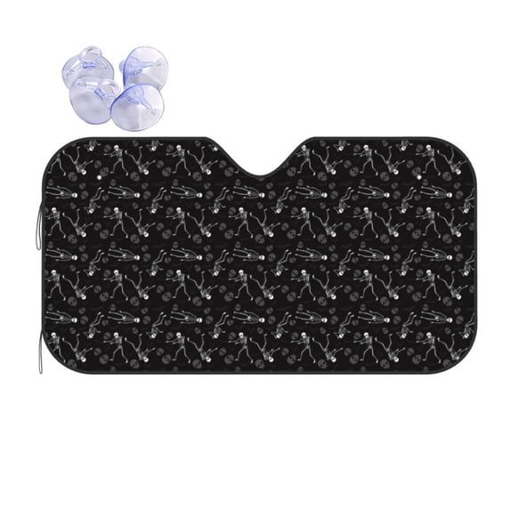 Kdxio Cute Skull Print Front Windshield Sun Shade,Folding Auto Sunshade for Car Truck SUV-