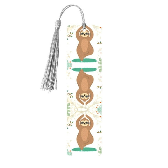 Kdxio Cute Sloth In Yoga Pose Tree Print Metal Tassel Bookmarks,Perfect Gift for Art Lovers and Bookworms Metal Bookmarks for Women