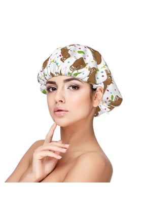 Cute Sloth Pattern Satin Bonnet Silk Bonnet Hair Bonnet for Sleeping Hair Bonnets for Women Curly Natural Hair