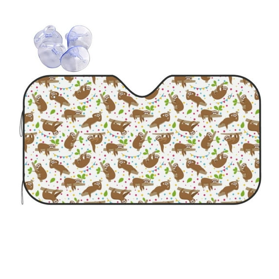 Kdxio Cute Sloth Print Front Windshield Sun Shade,Folding Auto Sunshade for Car Truck SUV-Small