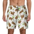 thumbnail image 1 of Kdxio Cute Sloth Print Men's Swim Trunks with Compression Liner 7 Inch Inseam Quick Dry Swim Shorts, 1 of 7