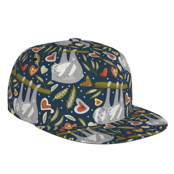 Kdxio Cute Sloth Print Snapback Hat for Men Women,Adjustable Baseball Cap