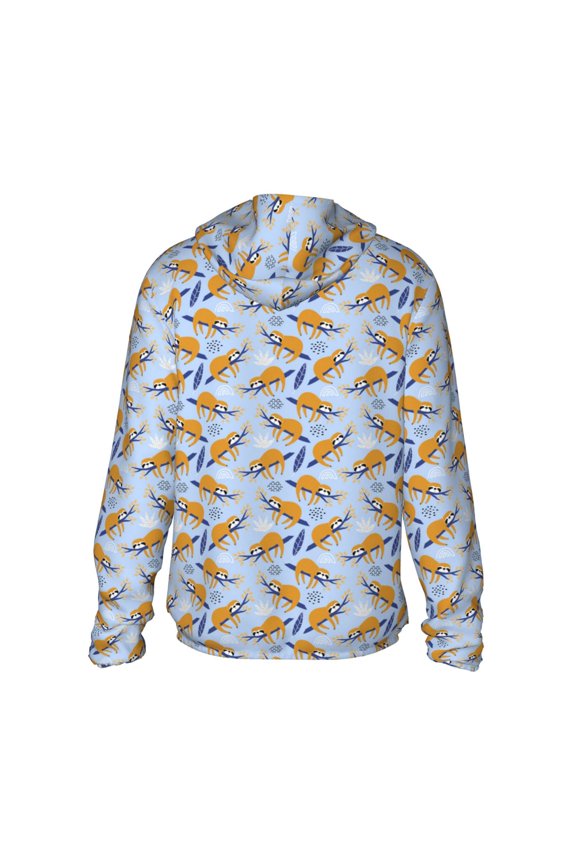 Cute Sloth Print Women Men Sun Protection UPF 50+ Jackets Zip Up Long Sleeve Hoodie Hiking Lightweight with Pockets