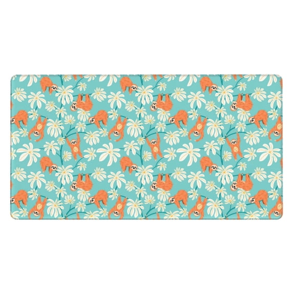Kdxio Cute Sloth on Floral Tree Print Large Gaming Mouse Pad,Non-Slip Base,Water Resist Keyboard Pad for Gamer,Office & Home,29.5 x 15.8 in