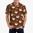 thumbnail image 1 of Kdxio Cute Sloths Bear Relaxing In Coffee Cup Print Men's Short Sleeve Polo Shirt,Midweight Men's Shirt, 1 of 6