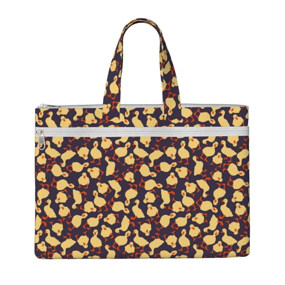 Kdxio Cute Small Farm Birds File Tote Document Bag Business Briefcase Bag Document Organizer Tote Briefcase for Letter A4 Files Business Teacher Office Bag