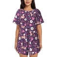 thumbnail image 1 of Kdxio Cute Squirrel Floral Print Pajamas Sets for Women Short-Sleeved Pjs with Lounge Shorts Two Piece Sleepwear S-4XL, 1 of 9