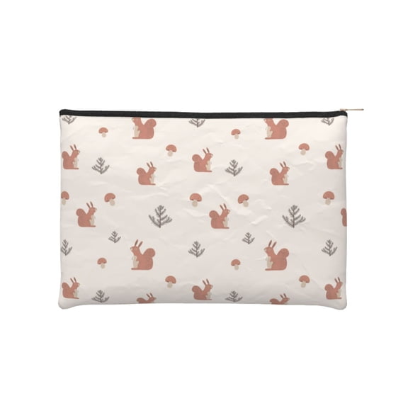 Kdxio Cute Squirrel Makeup Bag Toiletry Bag Canvas Makeup Bags Zipper Cosmetic Pouch Travel Cosmetic Pouch for Women Gifts