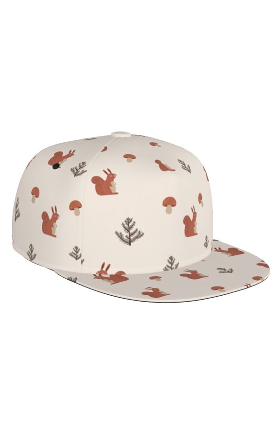 Cute Squirrel Print Snapback Hat for Men Women,Adjustable Baseball Cap