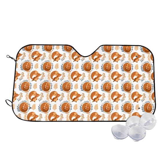 Kdxio Cute Squirrel Print Windshield Sun Shade,UV Rays and Sun Heat Protection,Sunshade for Car Windshield,Car Shade Front Windshield - Medium