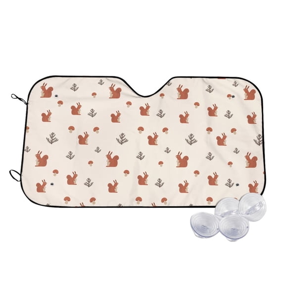 Kdxio Cute Squirrel Print Windshield Sun Shade,UV Rays and Sun Heat Protection,Sunshade for Car Windshield,Car Shade Front Windshield - Medium
