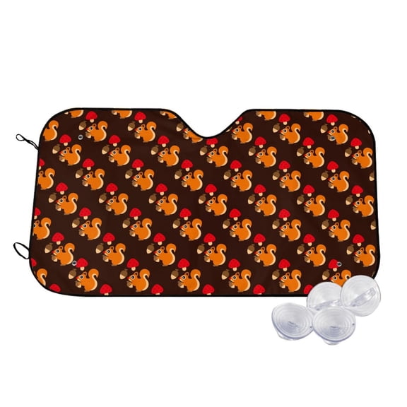 Kdxio Cute Squirrel Print Windshield Sun Shade,UV Rays and Sun Heat Protection,Sunshade for Car Windshield,Car Shade Front Windshield - Small