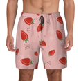 thumbnail image 1 of Kdxio Cute Strawberry C Print Men's Swim Trunks with Compression Liner 7 Inch Inseam Quick Dry Swim Shorts, 1 of 7