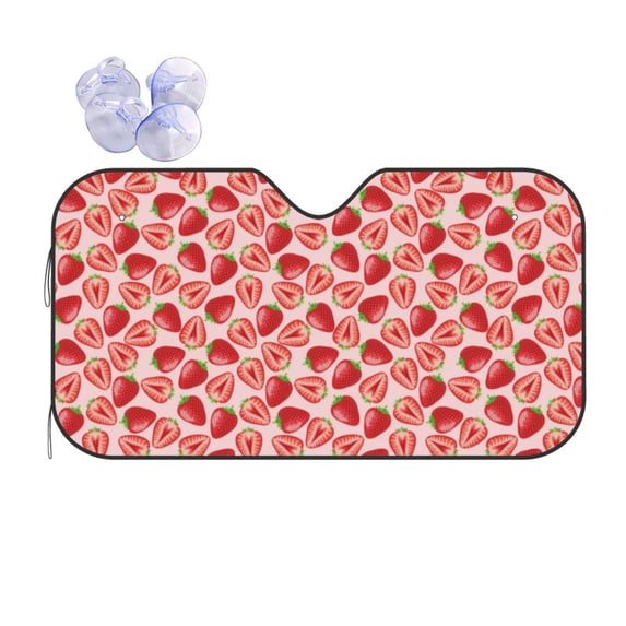 Kdxio Cute Strawberry Print Front Windshield Sun Shade,Folding Auto Sunshade for Car Truck SUV-Medium