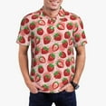 thumbnail image 1 of Kdxio Cute Strawberry Print Men's Short Sleeve Polo Shirt,Midweight Men's Shirt, 1 of 6