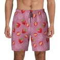 thumbnail image 1 of Kdxio Cute Strawberry Print Men's Swim Trunks with Compression Liner 7 Inch Inseam Quick Dry Swim Shorts, 1 of 7