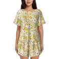 thumbnail image 1 of Kdxio Cute Sunflower Print Pajamas Sets for Women Short-Sleeved Pjs with Lounge Shorts Two Piece Sleepwear S-4XL, 1 of 9